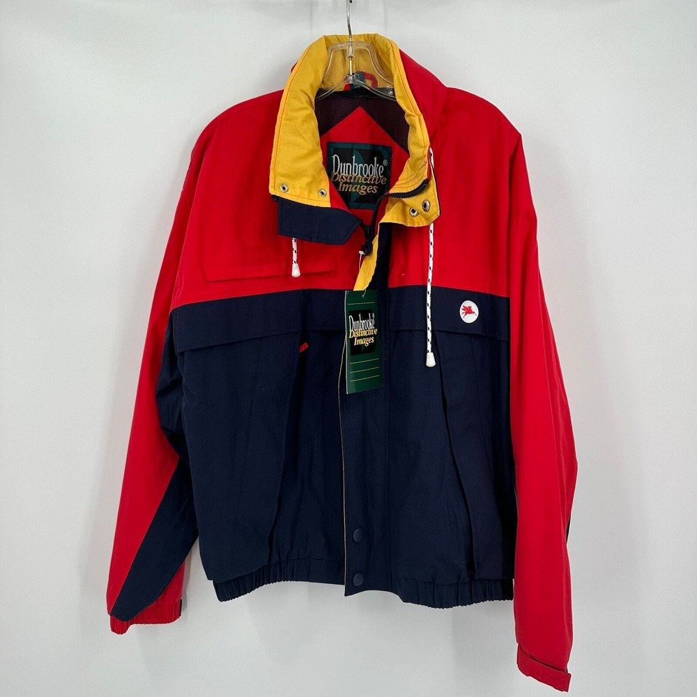 Dunbrooke Mens Color Block Windbreaker Jacket Size L‎ 90s Mobile Retro Sporty